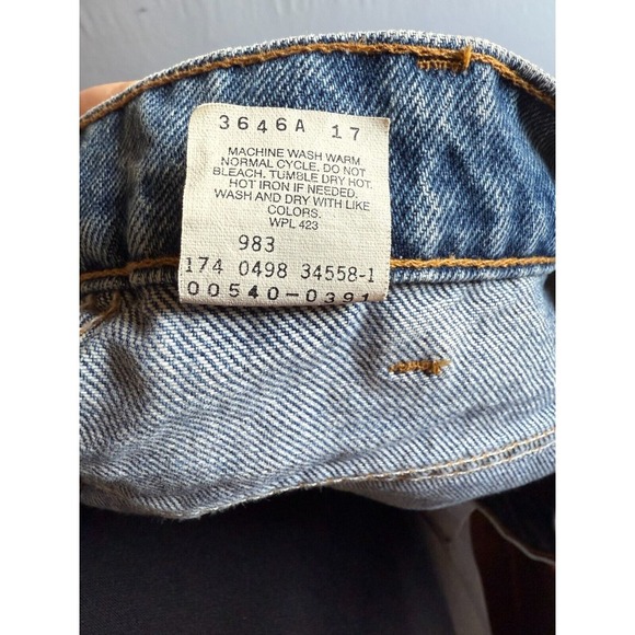 Vintage Levi's 540 Relaxed Fit Orange Tab Denim Jeans 44x32 Blue‎ Jeans 90s - Picture 6 of 8